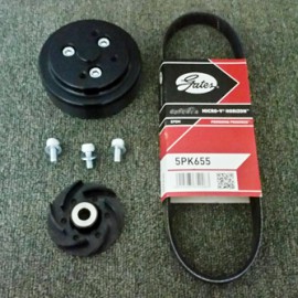 Ford ZETEC Reverse water pump impeller and pulley kit for water directional change.